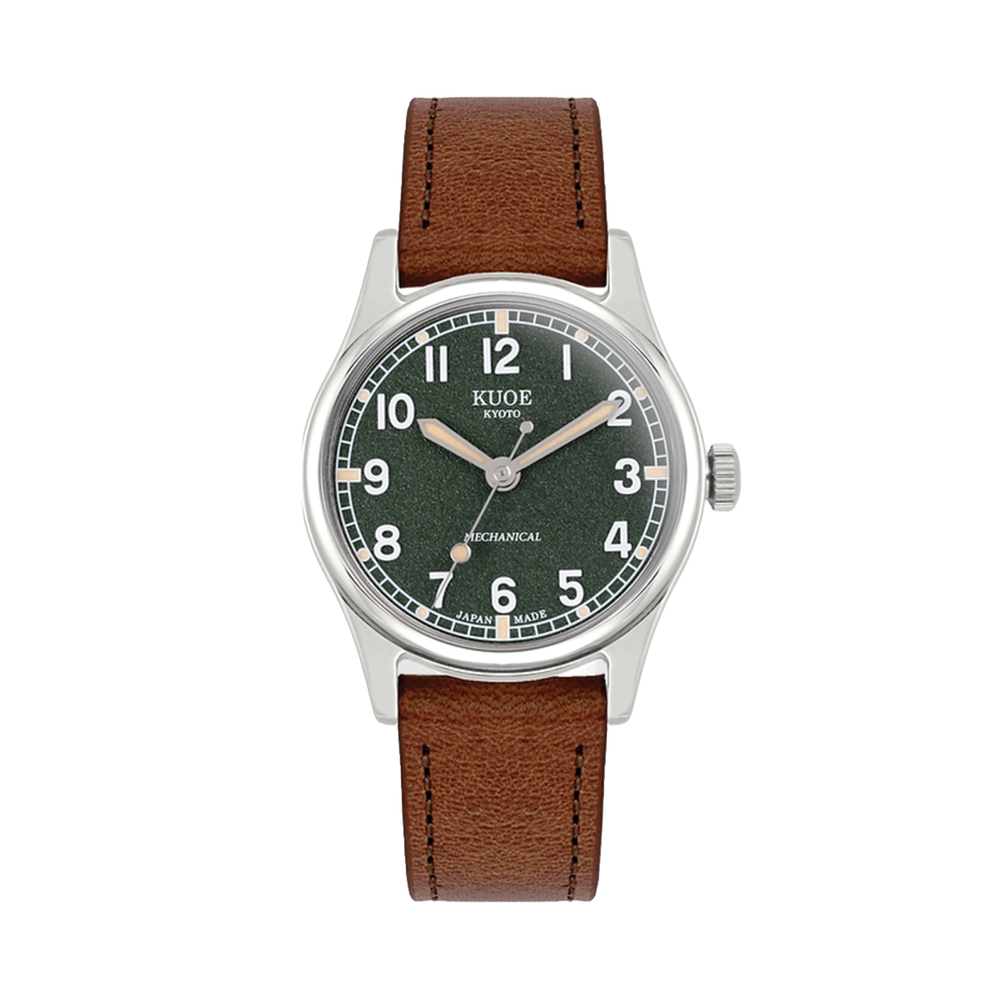 OLD SMITH 35mm - Green on Leather Strap