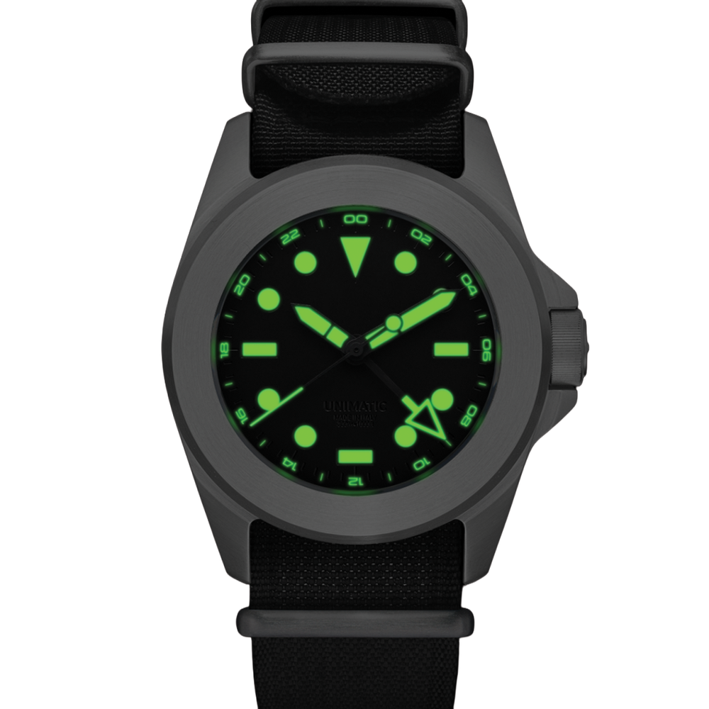 Modello Quattro U4-GMT-AEB Limited Edition 40mm - Black on Fabric Strap w/ Additional Fabric Strap