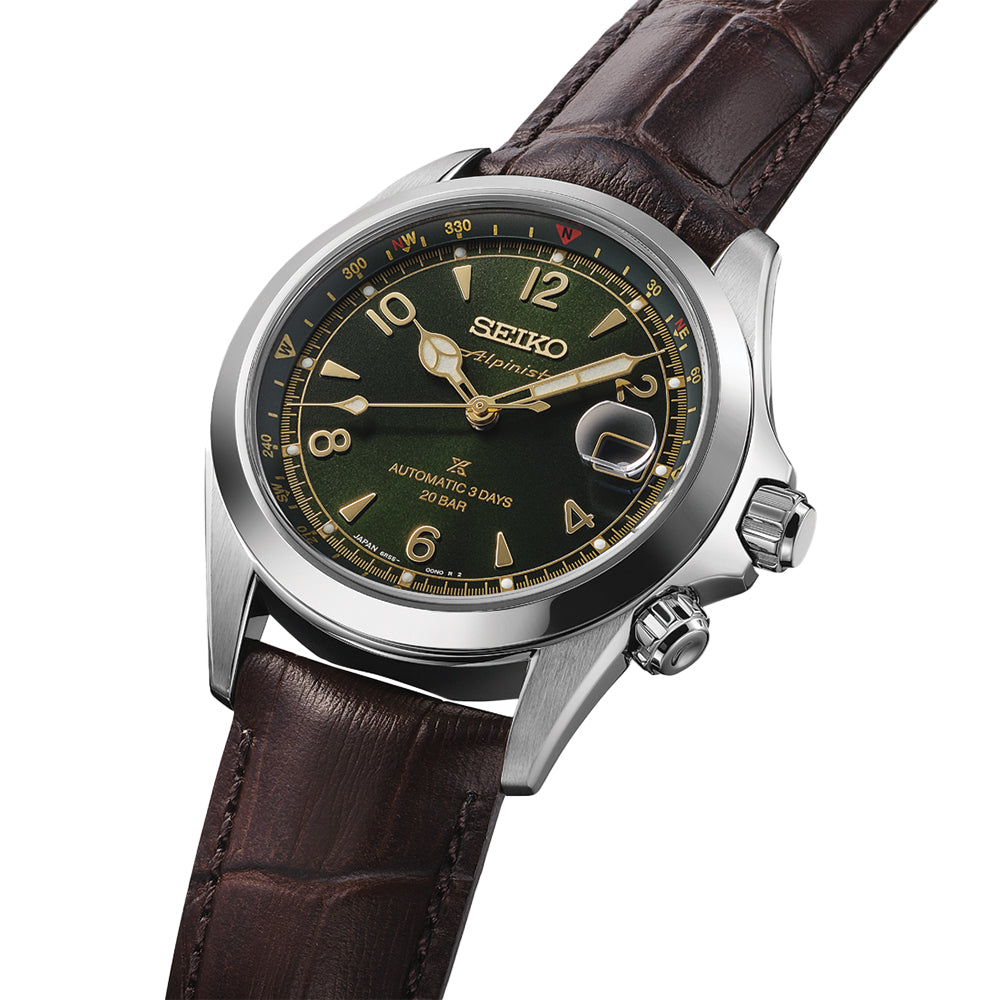 SPB507 Prospex Land Mechanical 39.5mm - Green on Leather Strap