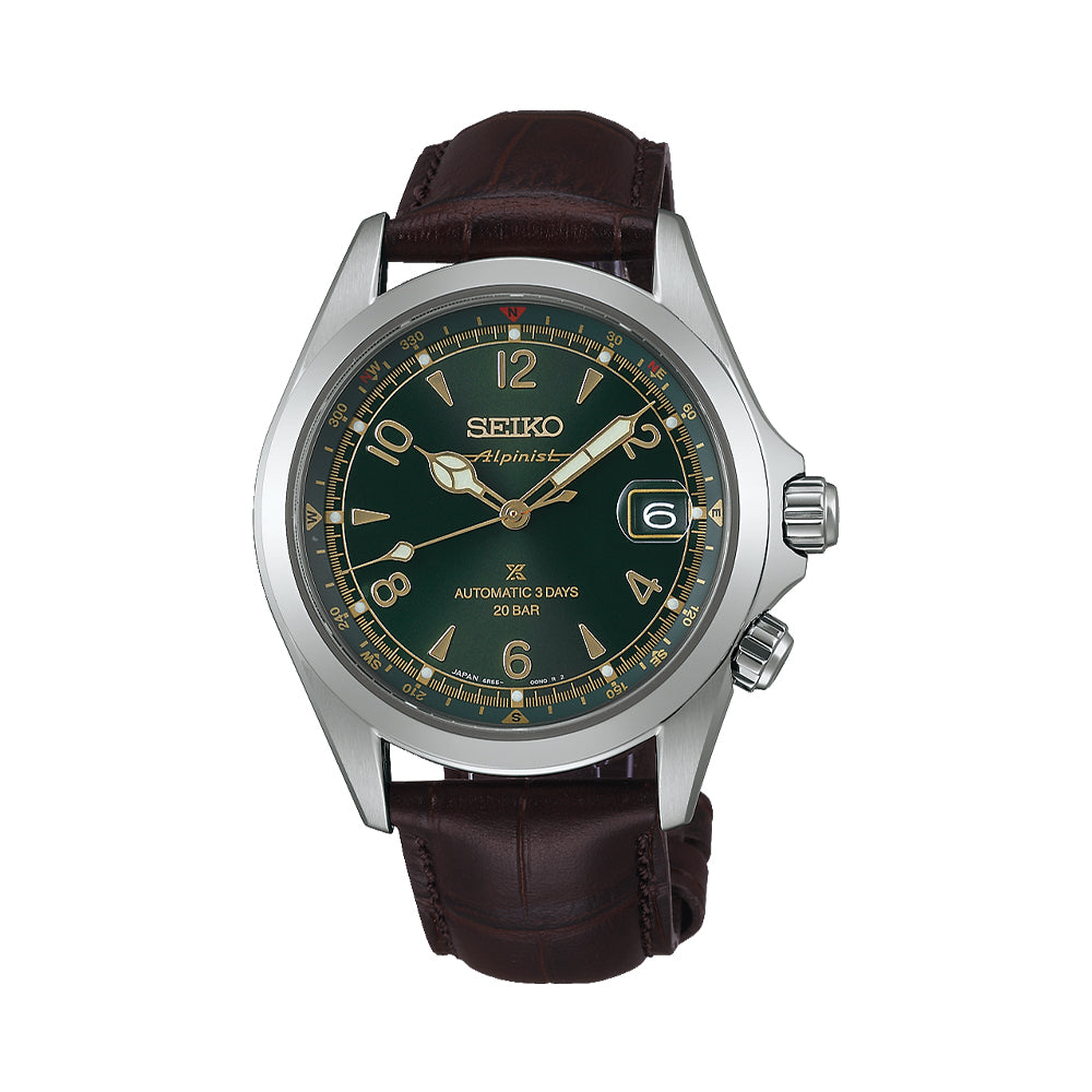 SPB507 Prospex Land Mechanical 39.5mm - Green on Leather Strap