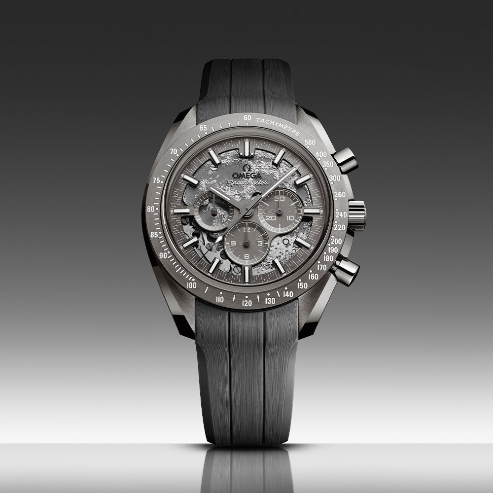 Speedmaster Grey Side of the Moon Grey Ceramic 44.25mm - Grey on Rubber Strap