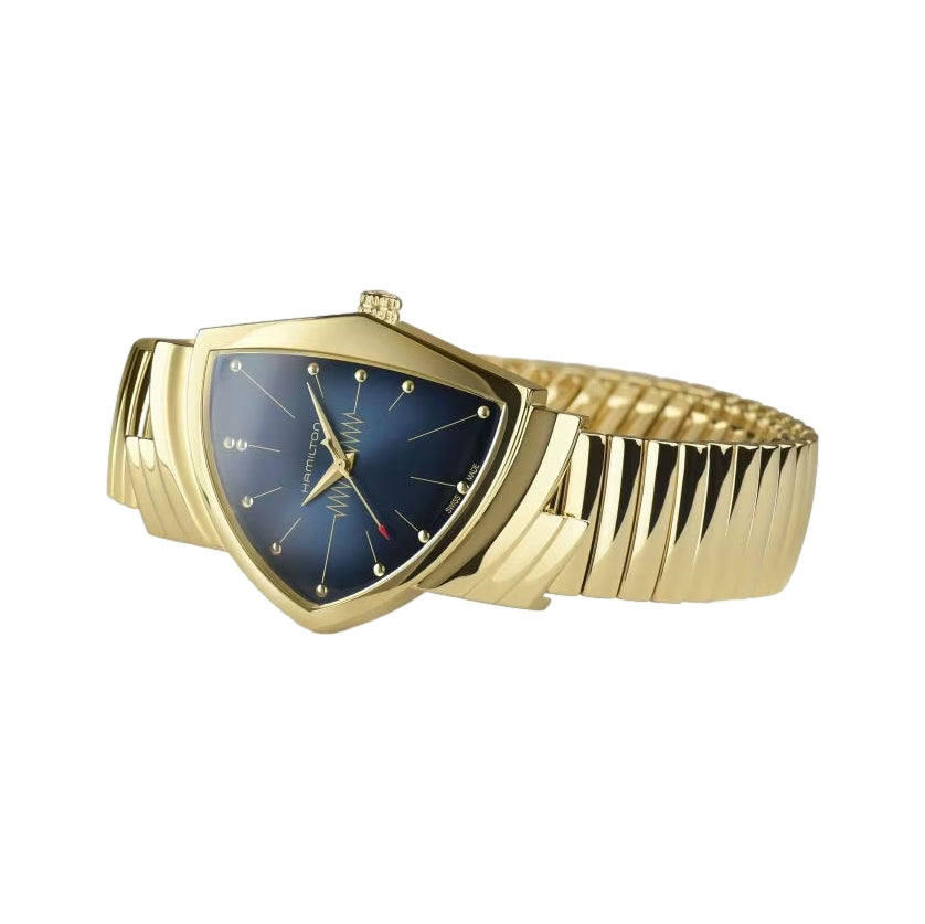 Ventura L Classic Blue Dial Gold PVD on Bracelet