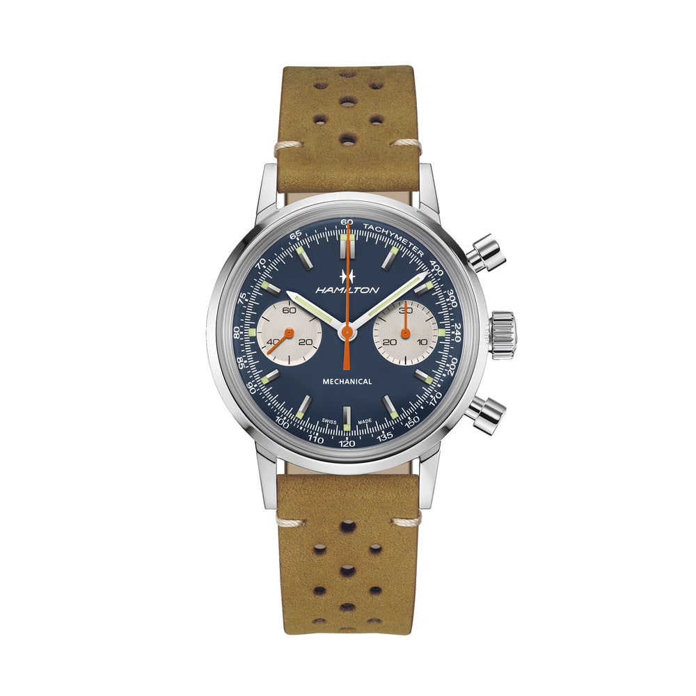 American Classic Intra-Matic Chronograph H 40mm - Blue on Leather Strap w/ Extra Bracelet