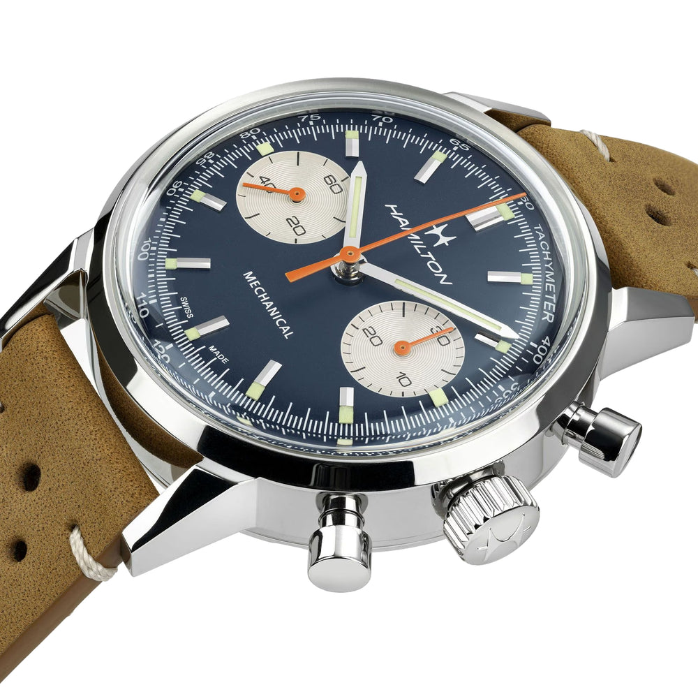American Classic Intra-Matic Chronograph H 40mm - Blue on Leather Strap w/ Extra Bracelet