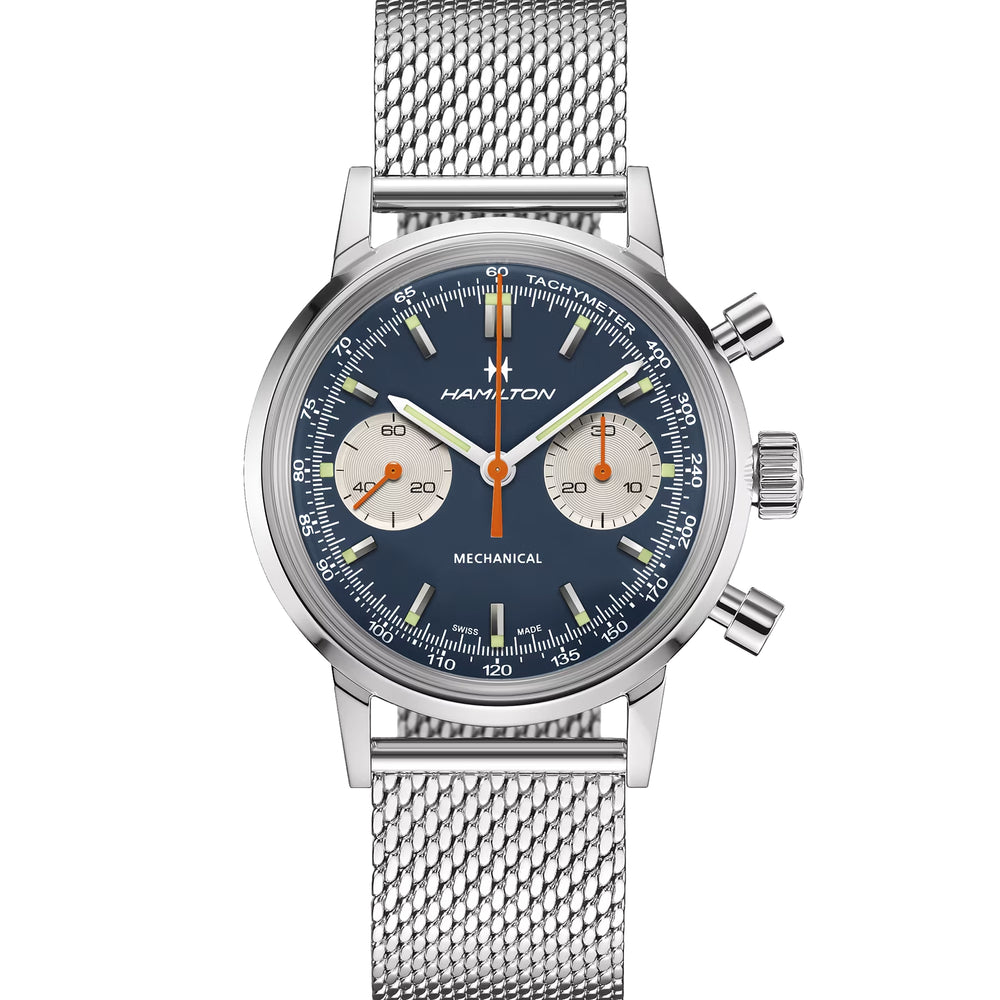American Classic Intra-Matic Chronograph H 40mm - Blue on Leather Strap w/ Extra Bracelet