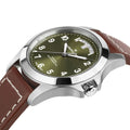 Khaki Field Auto 40mm - Green on Brown Leather Strap