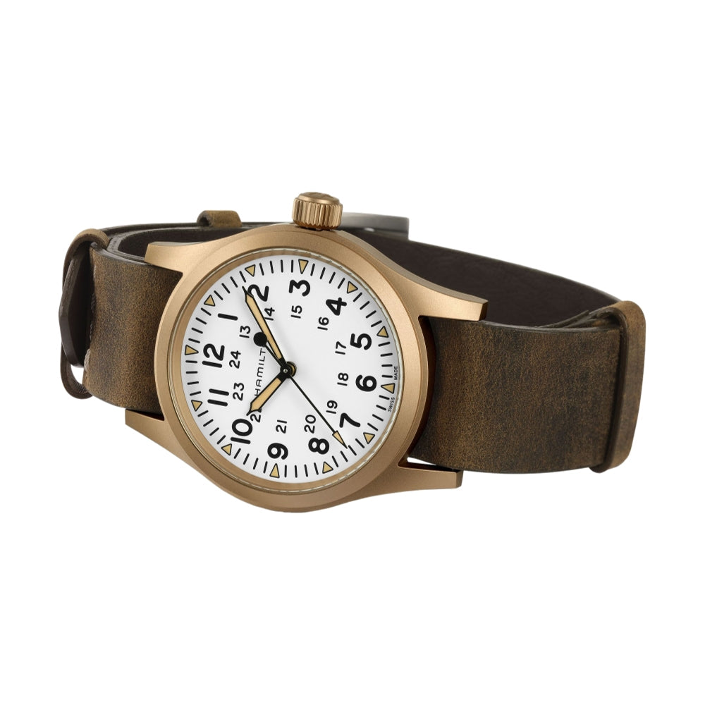 Khaki Field Mechanical 38mm - Bronze on Leather Strap