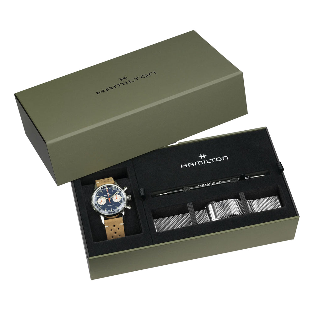 American Classic Intra-Matic Chronograph H 40mm - Blue on Leather Strap w/ Extra Bracelet