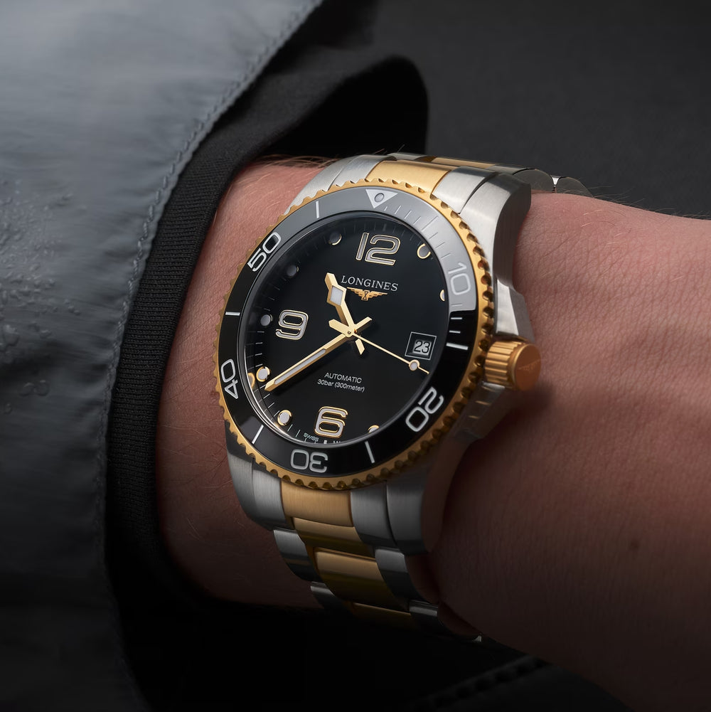 HydroConquest Ceramic Bezel Two-Tone 41mm - Black on Bracelet