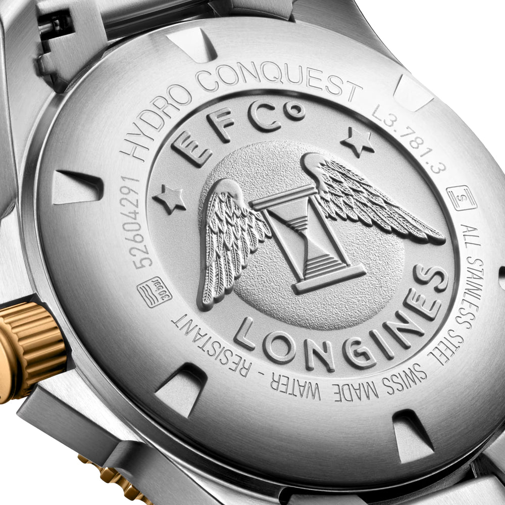 HydroConquest Ceramic Bezel Two-Tone 41mm - Black on Bracelet