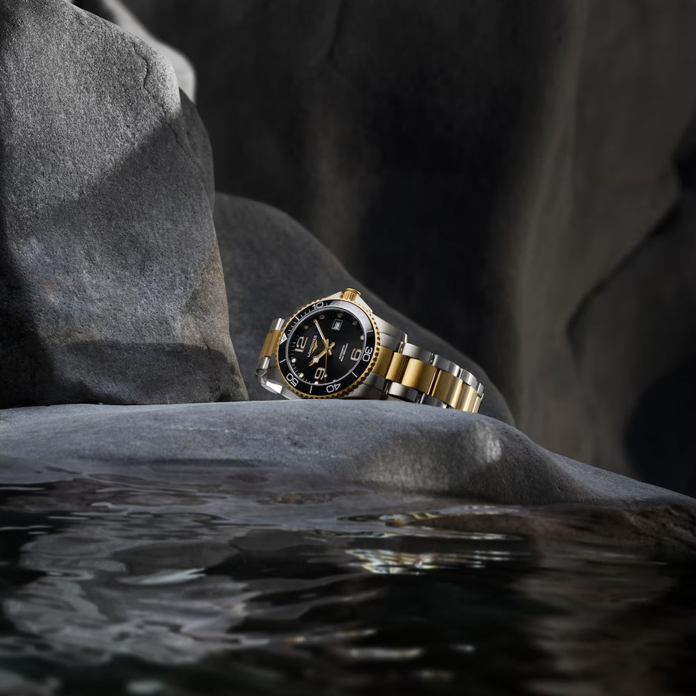 HydroConquest Ceramic Bezel Two-Tone 41mm - Black on Bracelet
