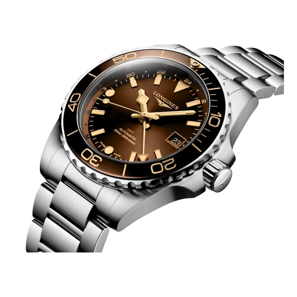 HydroConquest GMT Brown Dial 41mm on Bracelet