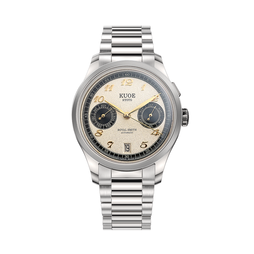 ROYAL SMITH Panda x Grainy Finish 35mm - Ivory on Flat-Link Bracelet