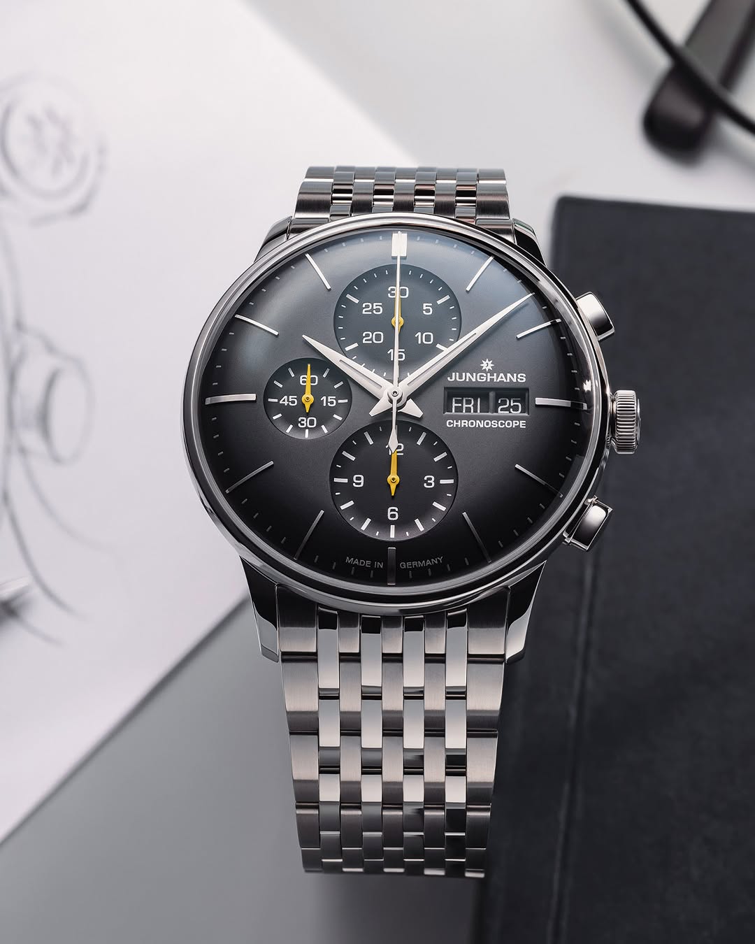Max Bill Automatic w/ Numerals and Sapphire Crystal 38mm - Black