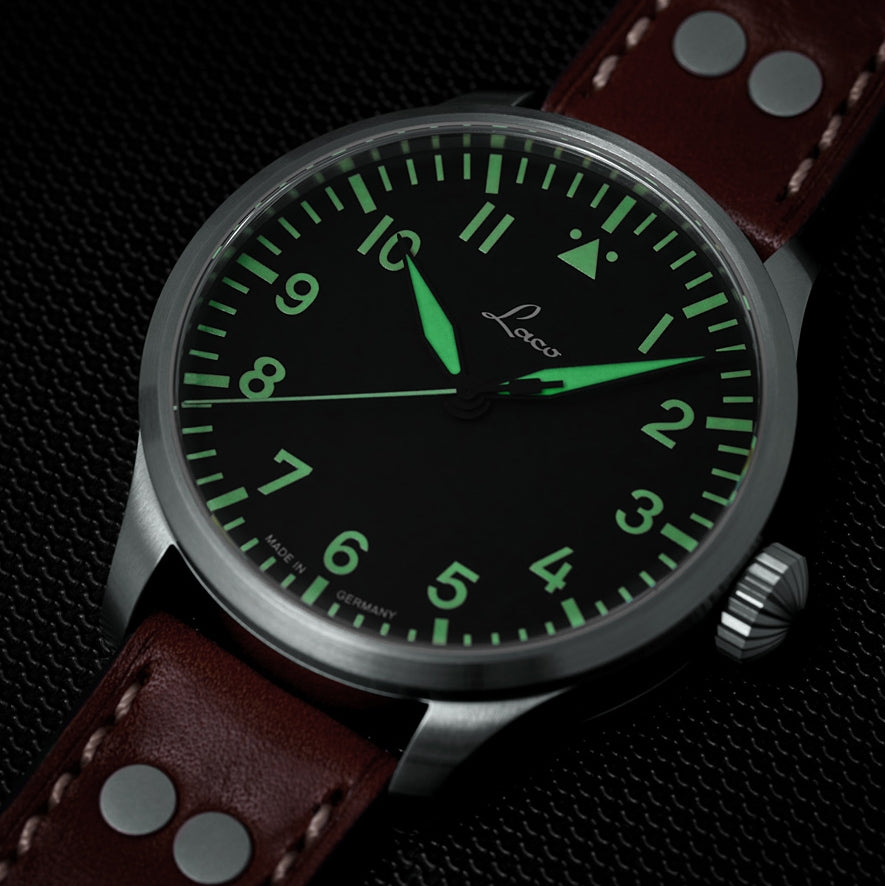 Pilot Watch Basic Augsburg 39mm - Black on Leather Strap