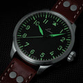 Pilot Watch Basic Augsburg 39mm - Black on Leather Strap