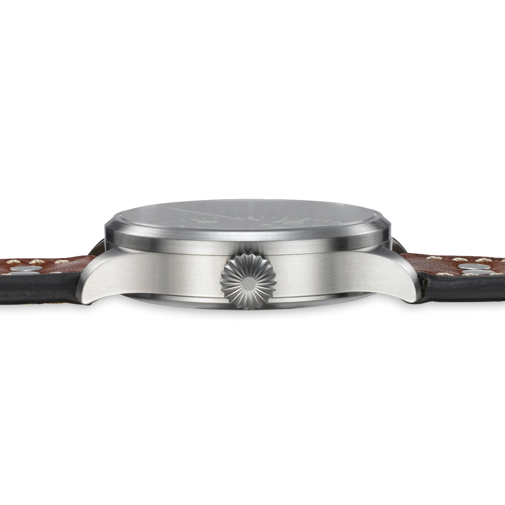 Pilot Watch Basic Augsburg 39mm - Black on Leather Strap