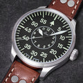 Pilot Watch Basic Aachen 42mm - Black on Leather Strap
