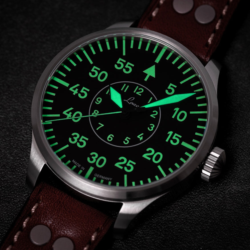 Pilot Watch Basic Aachen 42mm - Black on Leather Strap