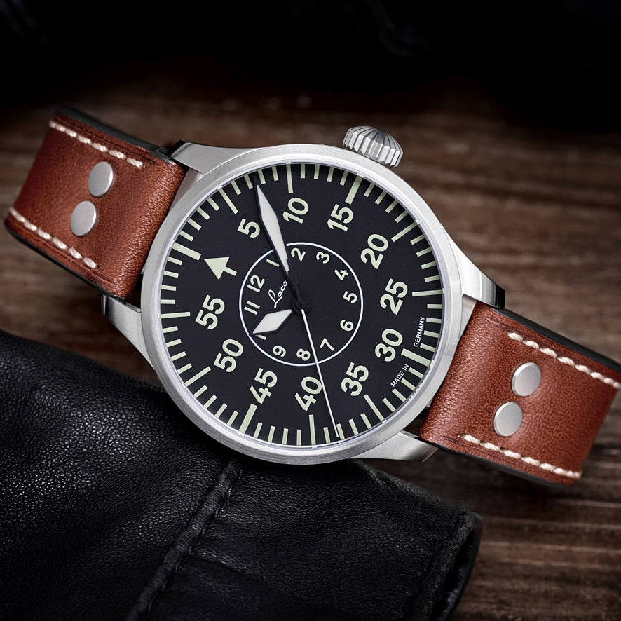 Pilot Watch Basic Aachen 42mm - Black on Leather Strap