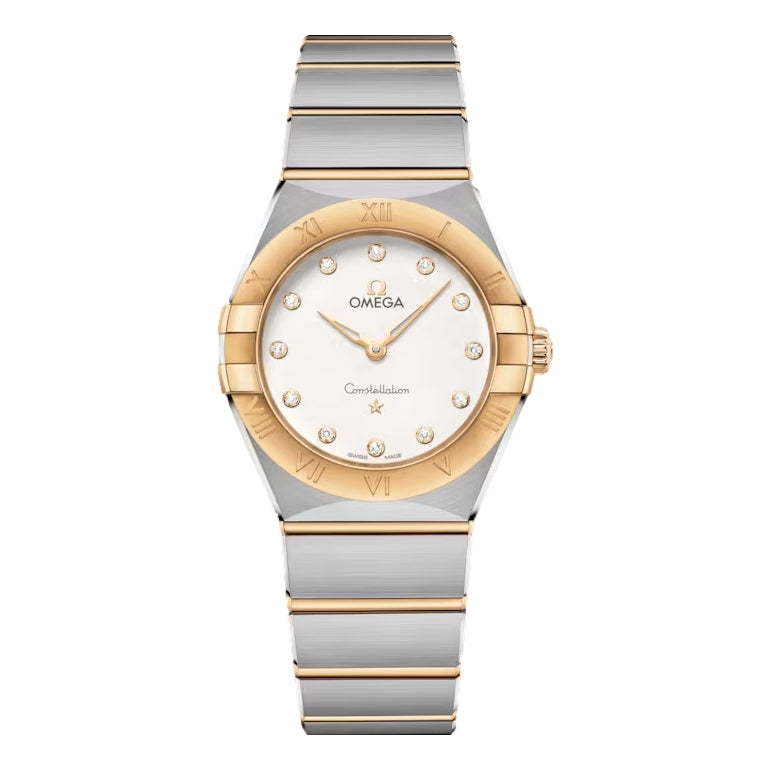 Constellation Quartz 28 mm - Yellow Gold on Steel - White