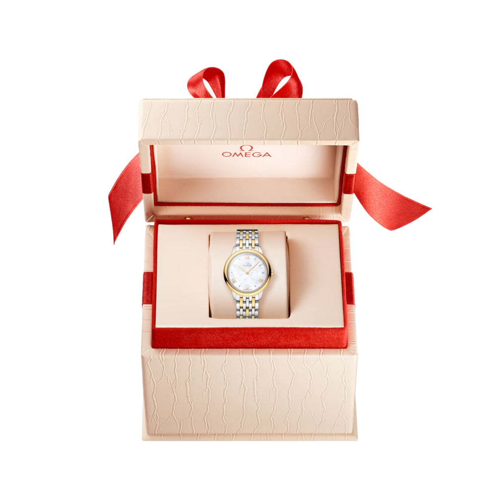 De Ville Prestige Two-Tone 27.5mm - White, Mother-of-Pearl on Bracelet