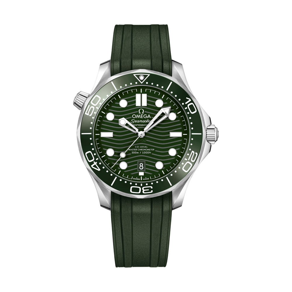 Seamaster Diver 300M Co-Axial Master Chronometer 42 mm - Green, Rubber Strap