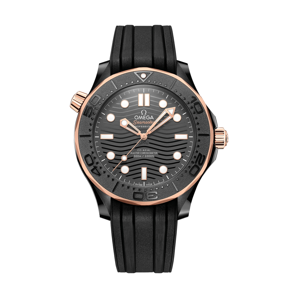 Seamaster Diver 300M Co-Axial Master Chronometer Black Ceramic and Sedna Gold 43.5 mm