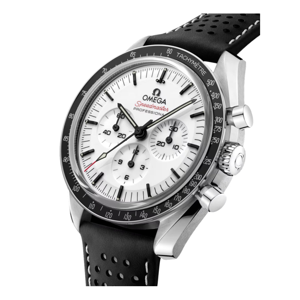 Speedmaster Moonwatch Professional Sapphire Leather Strap - White