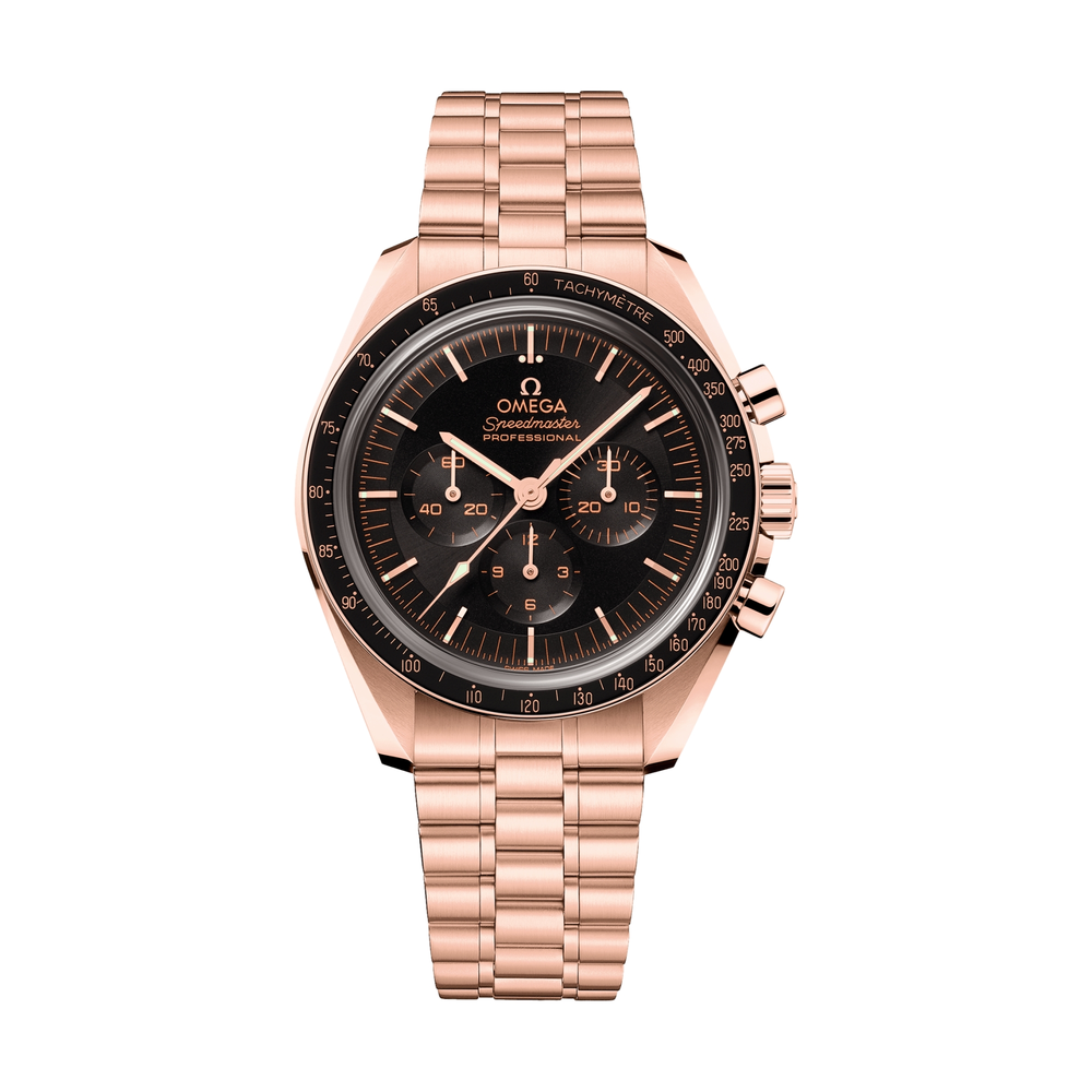 Speedmaster Moonwatch Professional Co-Axial Master Chronometer Chronograph Sedna Gold 42 mm Domed Sapphire Crystal, Bracelet