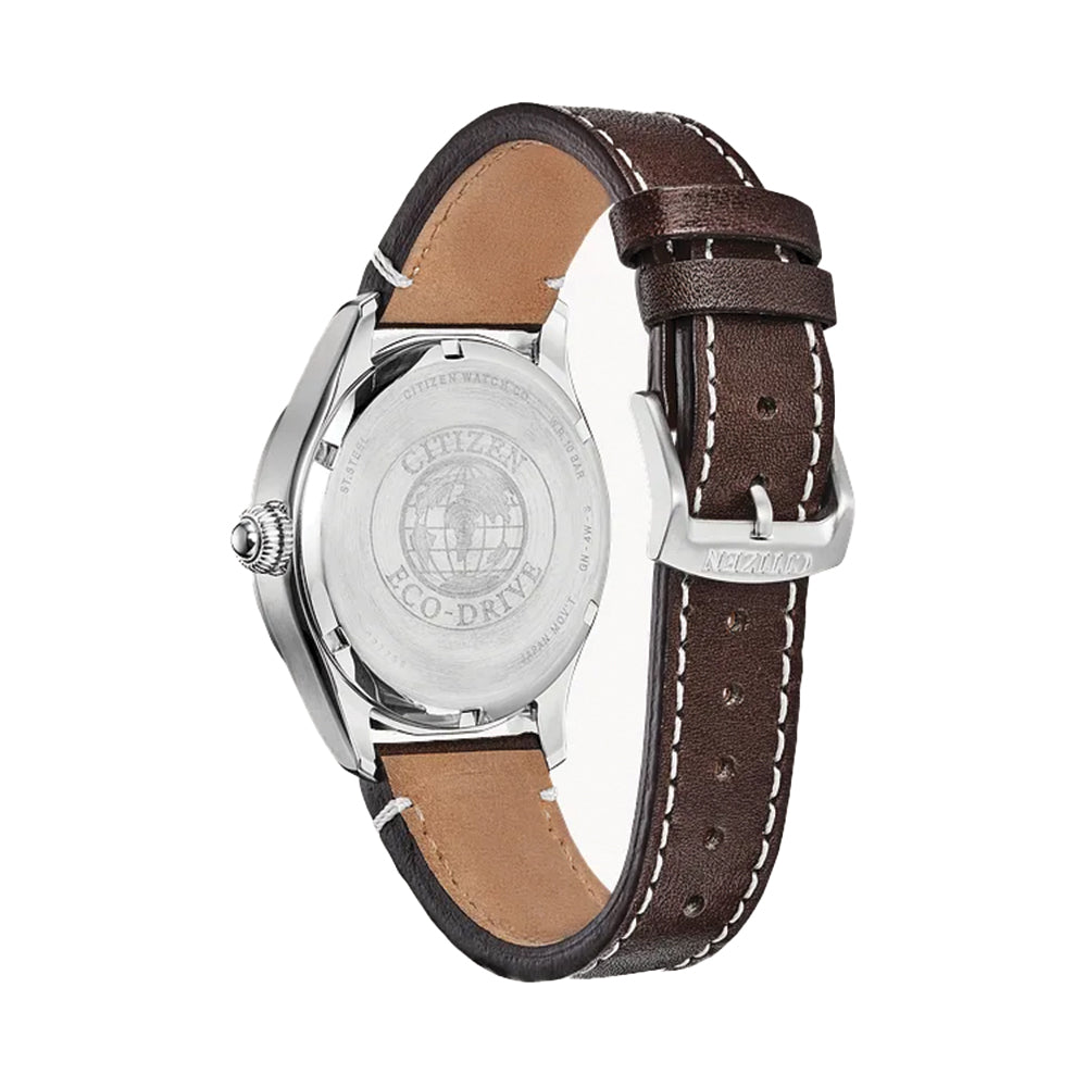 Garrison Eco-Drive 42mm - Green on Leather Strap