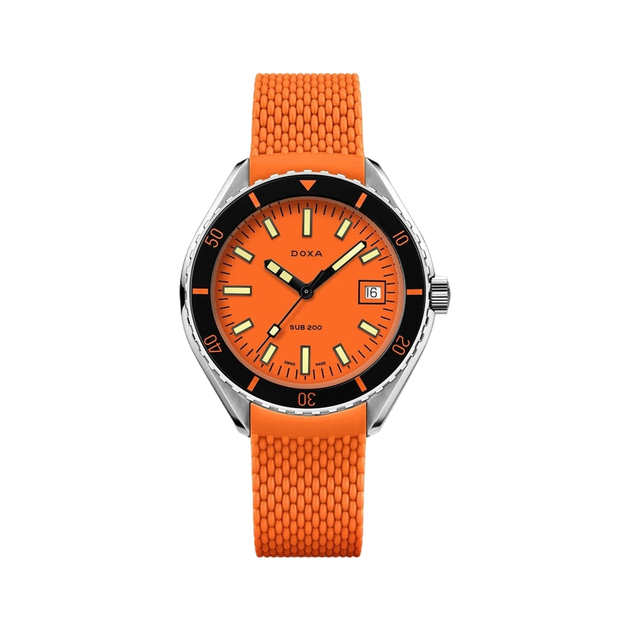 Sub 200 Professional Orange Dial on Rubber Strap, 42mm