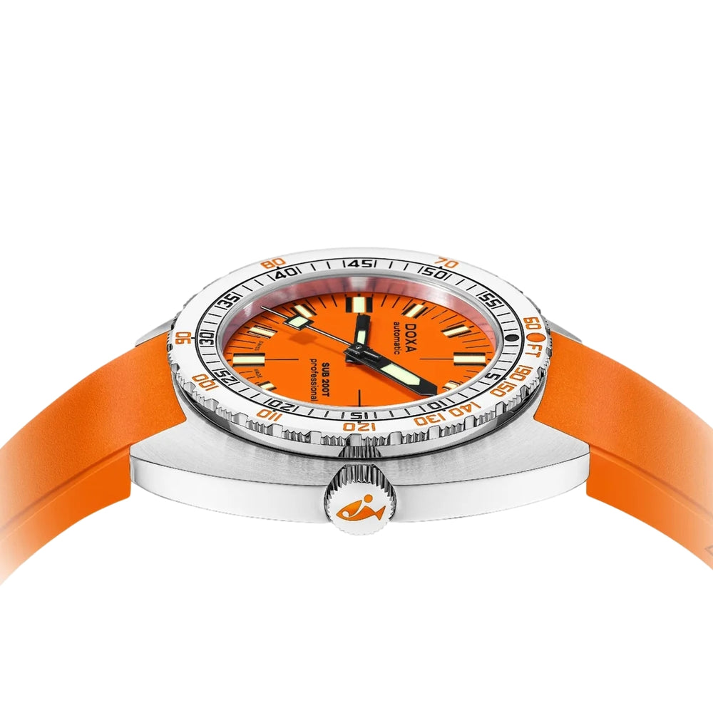 SUB 200T Professional 39mm - Orange on Rubber Strap
