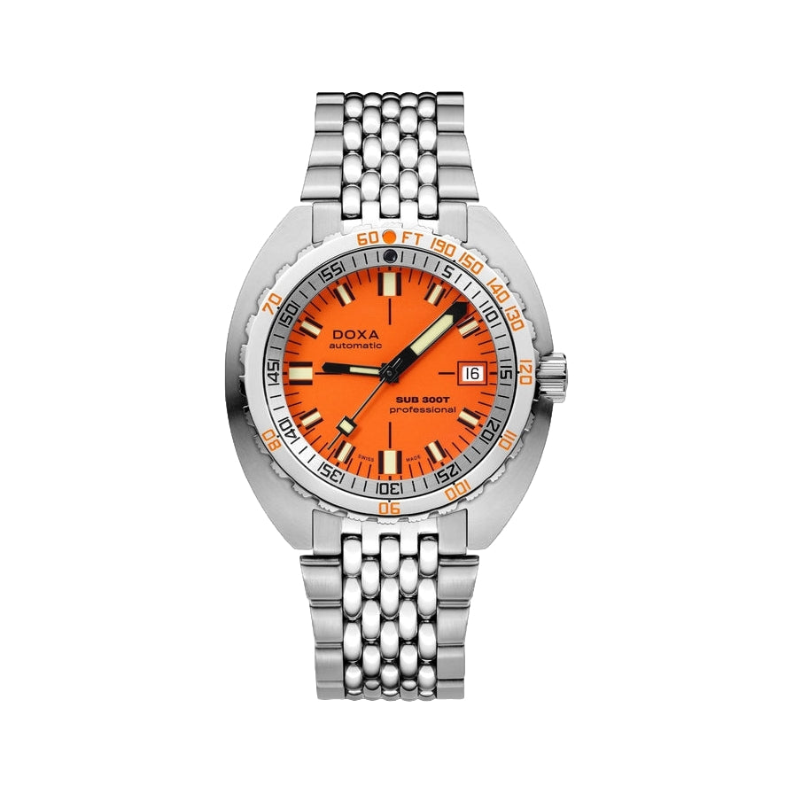 Sub 300T Professional Orange Dial on Bracelet, 42.5mm