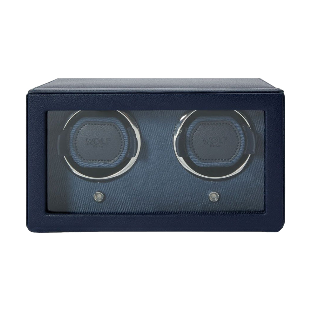 Cub Double Watch Winder with Cover - Navy