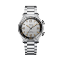 SOMBRERO 38mm - Silver on Flat-Link Bracelet w/ Additional Leather Strap
