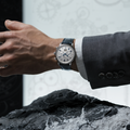 Senator Chronograph 41mm - Galvanic Silver on Leather Strap