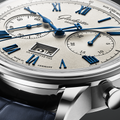Senator Chronograph 41mm - Galvanic Silver on Leather Strap