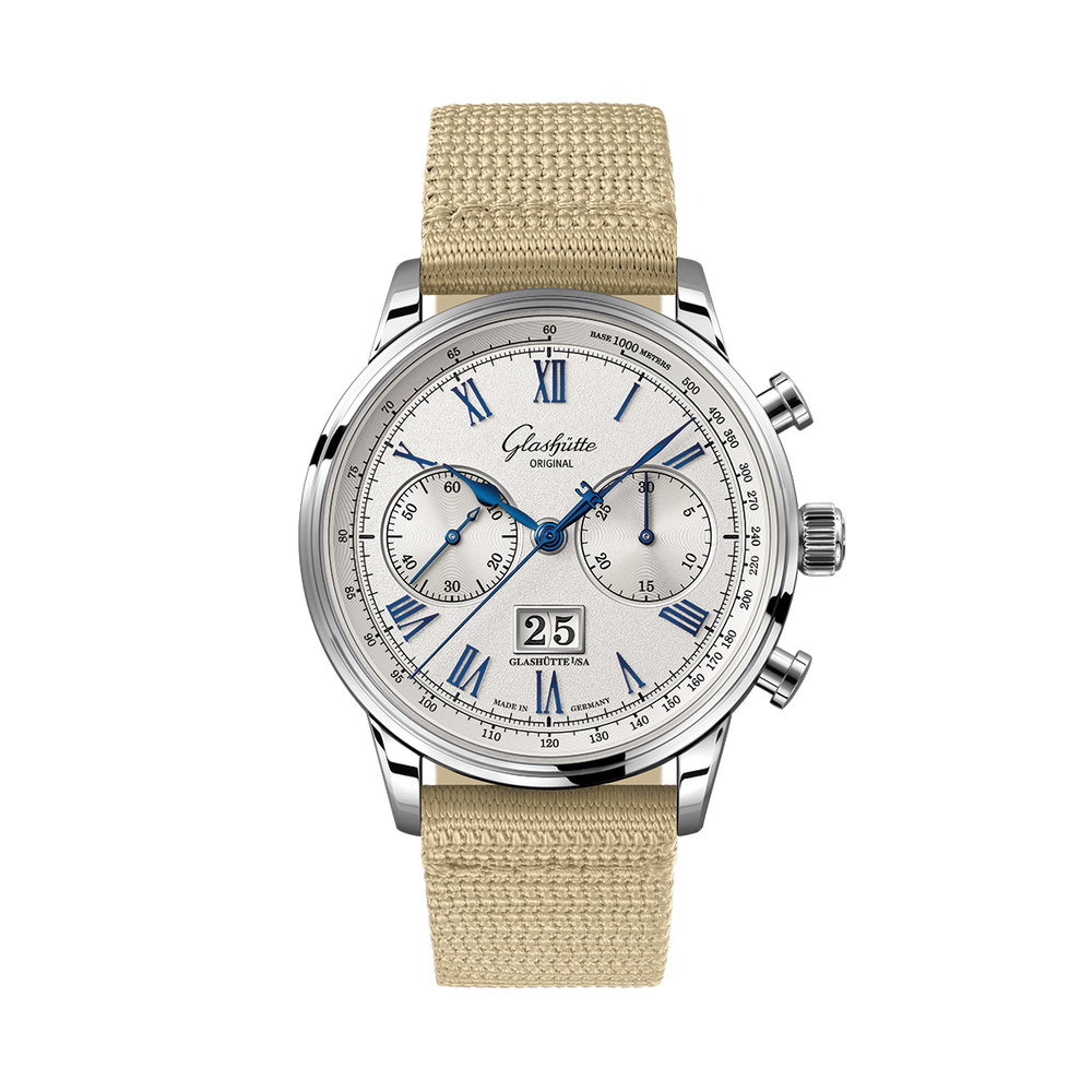 Senator Chronograph 41mm - Galvanic Silver on Fabric Strap