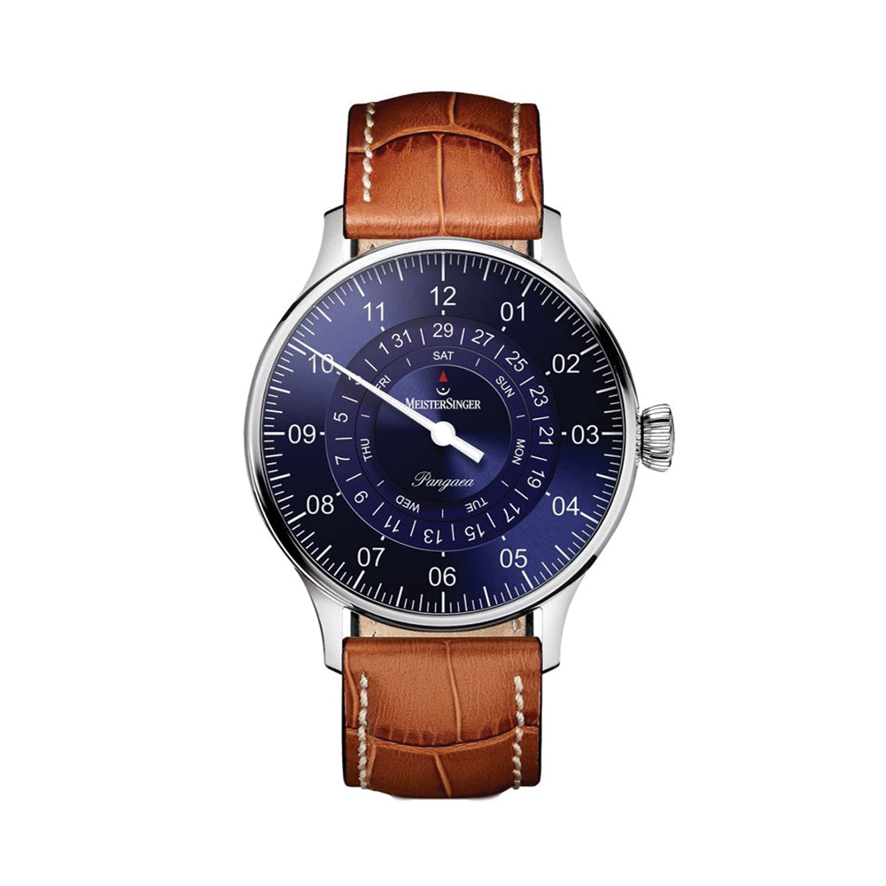 Pangaea Day Date 40mm - Blue on Leather Strap