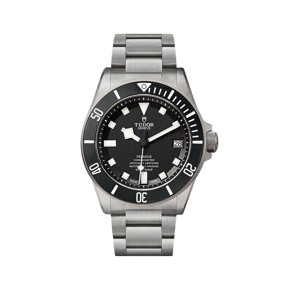 Pelagos Titanium 42mm - Black, Ceramic Bezel on Bracelet w/ Extra Rubber Strap
