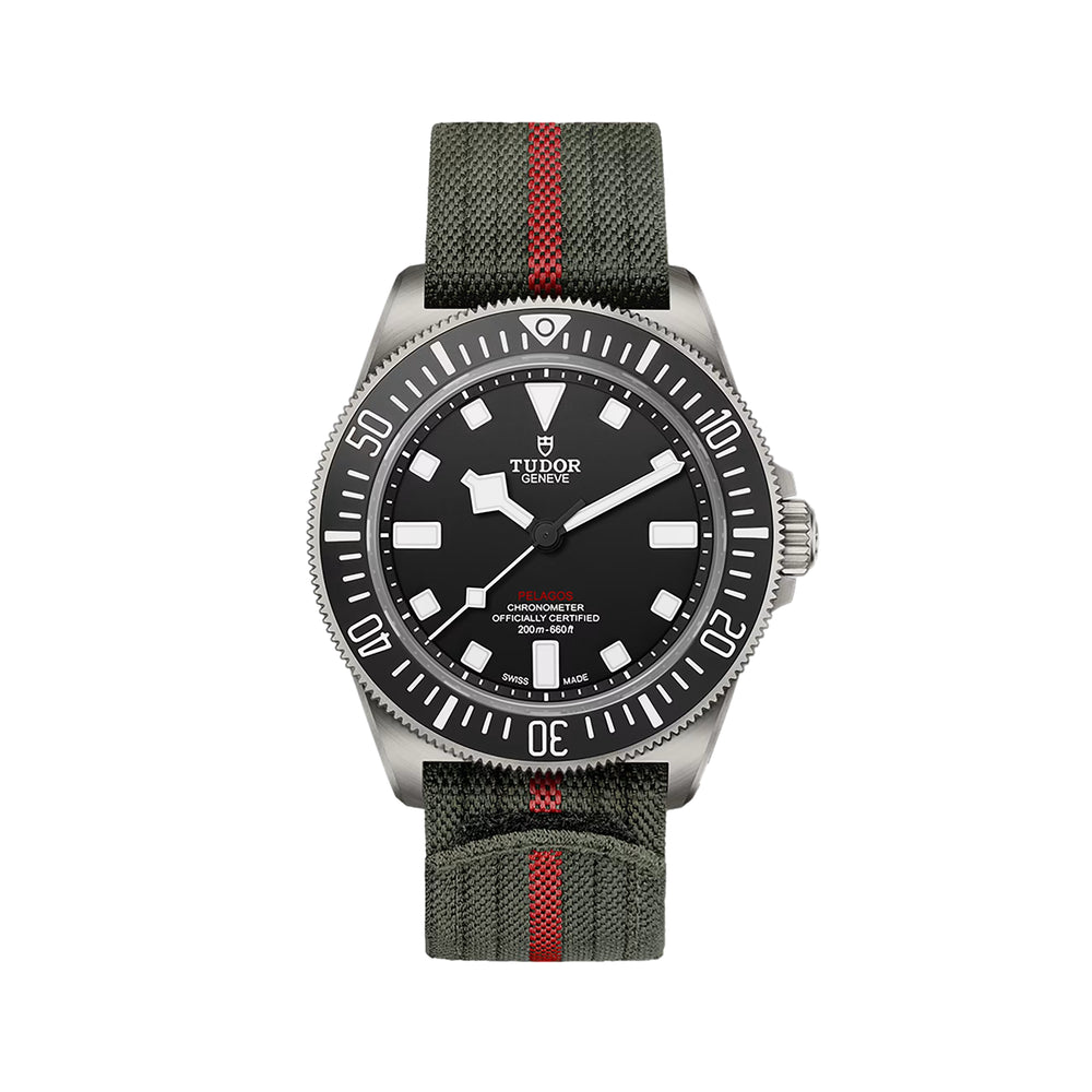 Pelagos FXD Titanium 42mm - Black on Fabric Strap w/ Extra Rubber Strap