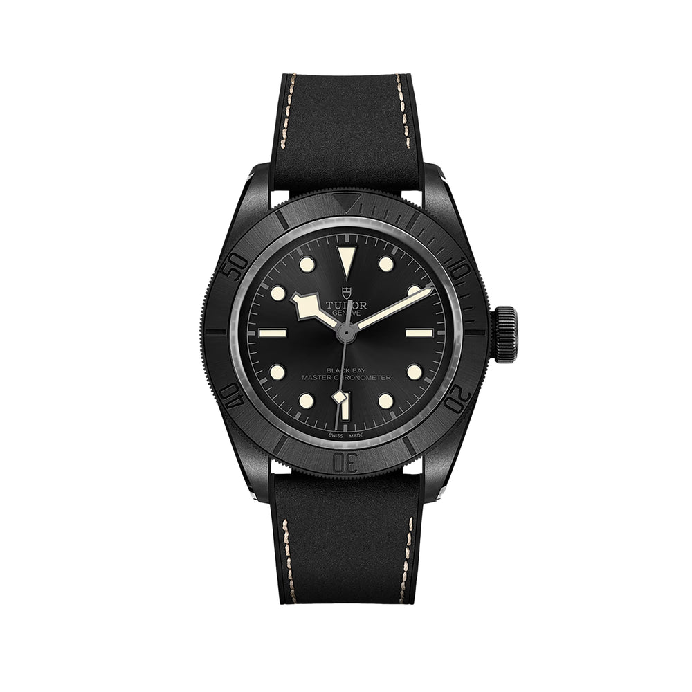 Black Bay Ceramic 41mm - Black on Hybrid Leather/Rubber Strap w/ Extra Fabric Strap
