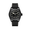 Black Bay Ceramic 41mm - Black on Hybrid Leather/Rubber Strap w/ Extra Fabric Strap