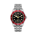 Black Bay 41mm - Black, Burgundy Bezel on Bracelet