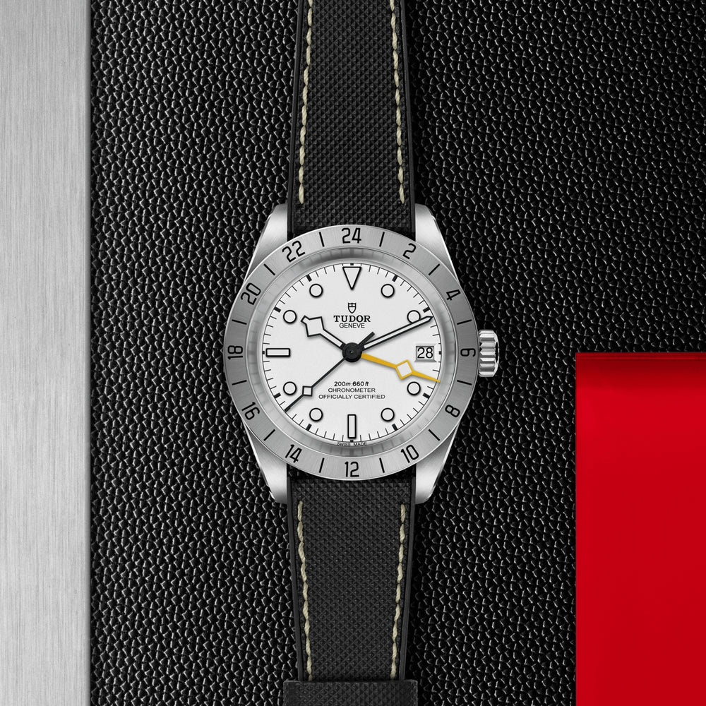 Black Bay Pro GMT 39mm - Opaline on Rubber/Leather Strap