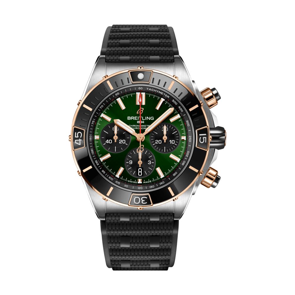 Super Chronomat B01 44mm Stainless Steel & 18k Red Gold - Green