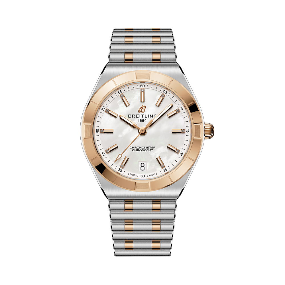 Chronomat Automatic Two-Tone 36mm - White, Mother-of-Pearl on Bracelet