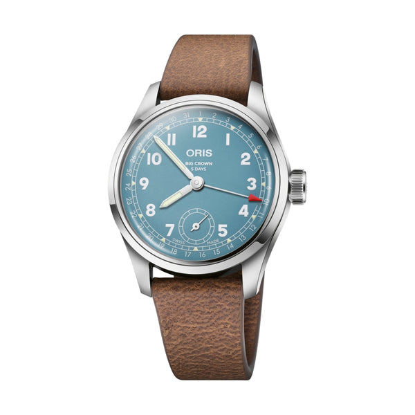 Big Crown Pointer Date Calibre 473 38mm - Blue on Leather Strap