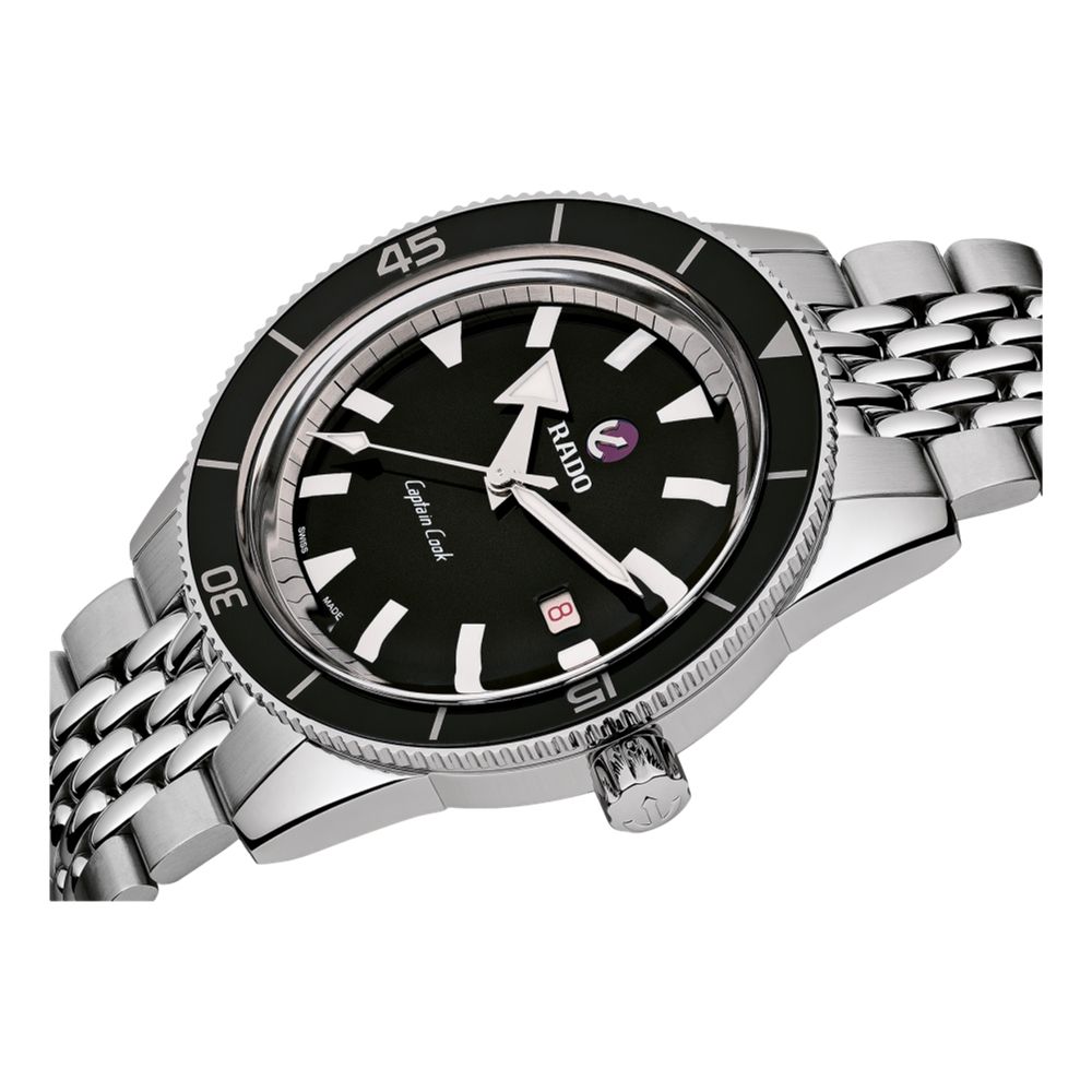 Captain Cook Automatic Black Dial Beads of Rice Bracelet